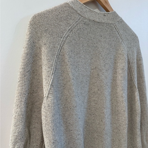 J. JILL Open Cardigan Slope Sleeve Oatmeal Silk & Cotton Blend Size Medium - Picture 6 of 7